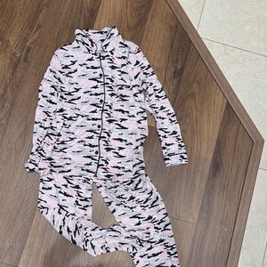 Katie J NYC Pink and Black Kids Pajama Set
